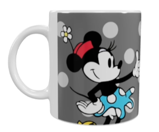 Minnie Mouse Keramik-Tasse – Grau mit Punktemuster (330 ml)