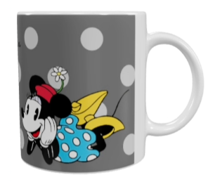 Minnie Mouse Keramik-Tasse – Grau mit Punktemuster (330 ml)