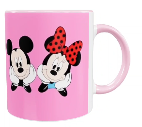 Mickey & Minnie Keramik-Tasse – Rosa (330 ml)