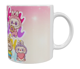 Labubu Keramik-Tasse – Pastell Rosa (330 ml)