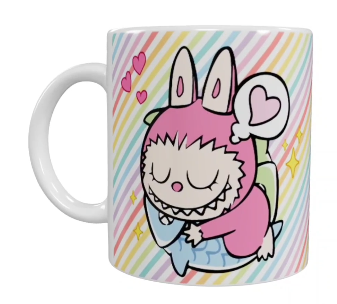 Labubu Keramik-Tasse – Süßes Regenbogen- & Comic-Design (330 ml)