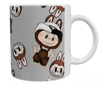 Labubu Keramik-Tasse – Grau (330 ml)