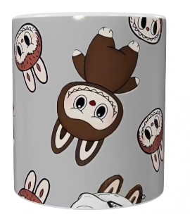 Labubu Keramik-Tasse – Grau (330 ml)