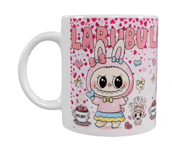 Labubu Keramik-Tasse – Pinkes Herzdesign (330 ml)