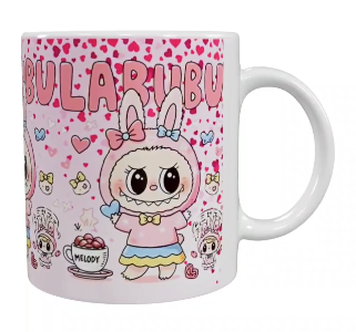 Labubu Keramik-Tasse – Pinkes Herzdesign (330 ml)