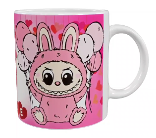 Labubu Keramik-Tasse – Pinkes Ballon-Design (330 ml)