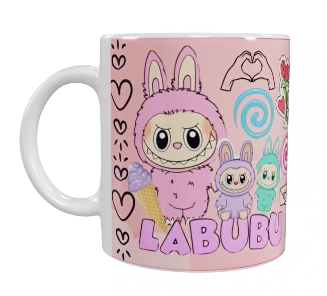 Labubu Keramik-Tasse – Rosa (330 ml)
