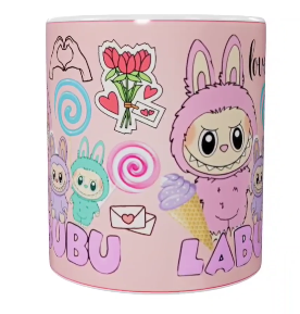 Labubu Keramik-Tasse – Rosa (330 ml)