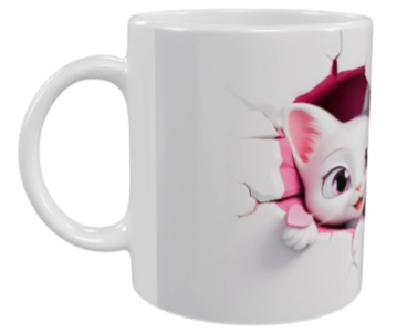 Cat Keramik-Tasse – Süßes Kätzchen-Motiv (330 ml)