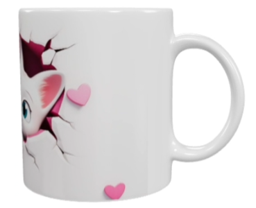 Cat Keramik-Tasse – Süßes Kätzchen-Motiv (330 ml)