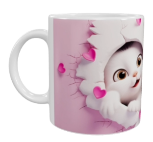 Cat Keramik-Tasse – Süßes Kätzchen-Design (330 ml)