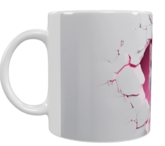 Keramik-Tasse – Weißes Katzenmotiv (330 ml)