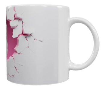 Keramik-Tasse – Weißes Katzenmotiv (330 ml)