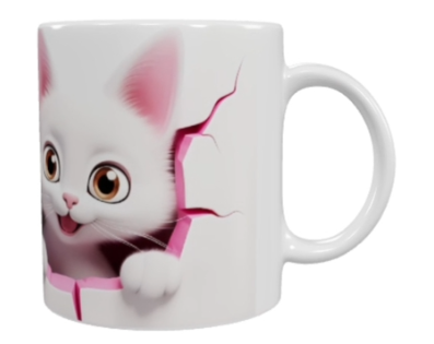 Cat Keramik-Tasse – Süßes Kätzchen-Design (330 ml)