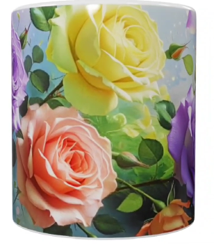 Keramik-Tasse – Blumenpracht (330 ml)