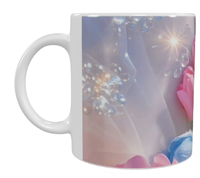 Keramik-Tasse mit zartem Blumenmotiv (330 ml)