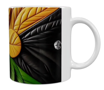 Blumen-Keramik-Tasse – Mehrfarbig (330 ml)