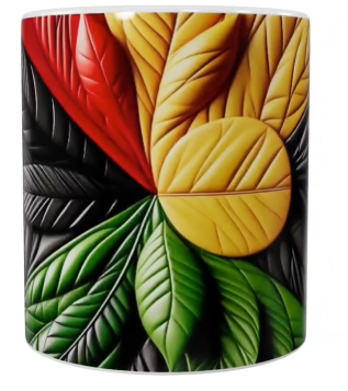 Blumen-Keramik-Tasse – Mehrfarbig (330 ml)