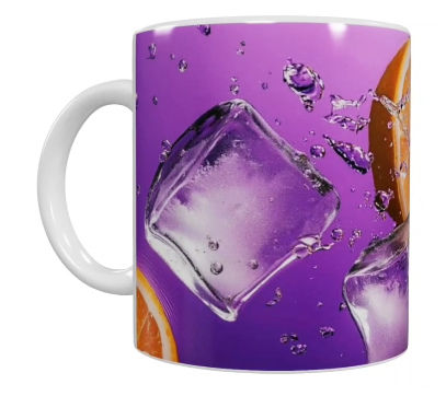 Früchte Keramik-Tasse – Orange & Eis (330 ml)