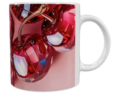 Früchte Keramik-Tasse – Kirschmotiv (330 ml)