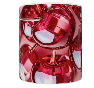 Früchte Keramik-Tasse – Kirschmotiv (330 ml)