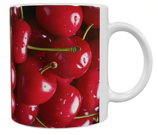 Früchte Keramik-Tasse – Kirschenmotiv (330 ml)