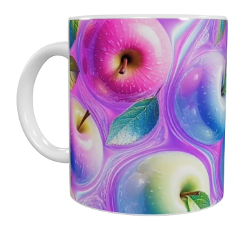 Früchte Keramik-Tasse – Bunte Äpfel (330 ml)