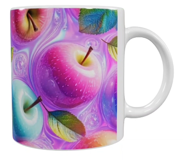 Früchte Keramik-Tasse – Bunte Äpfel (330 ml)