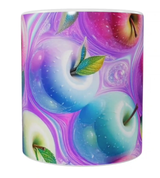 Früchte Keramik-Tasse – Bunte Äpfel (330 ml)