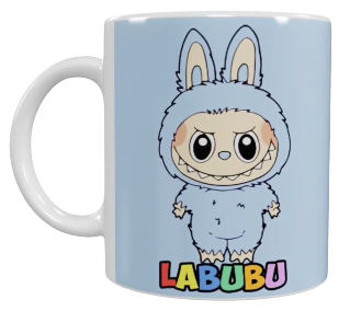 Labubu Keramik-Tasse – Hellblau (330 ml)