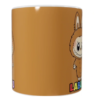 Labubu Keramik-Tasse – Braun/Orange (330 ml)
