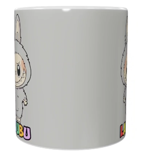 Labubu Keramik-Tasse – Grau (330 ml)