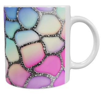 Keramik-Tasse – Pastell Mosaik Design (330 ml)