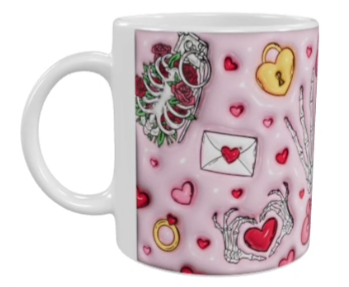 Valentinstags-Keramik-Tasse – Rosa (330 ml