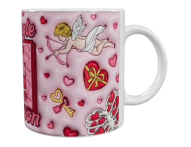Valentinstags-Keramik-Tasse – Rosa (330 ml