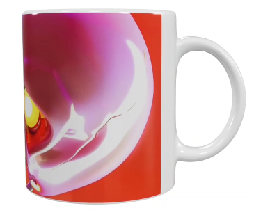 Futuristische Keramik-Tasse – Neon-Schädel Design (330 ml)