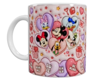 Disney Valentinstags-Keramik-Tasse – Herz-Motiv (330 ml)