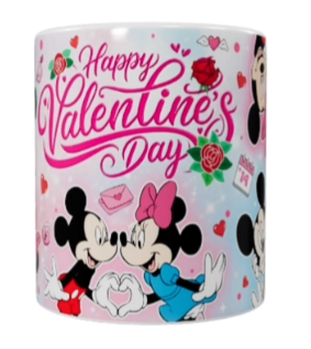 Valentinstags Keramik-Tasse – Mickey & Minnie (330 ml)