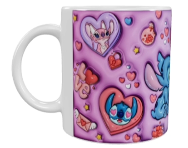 Valentinstag Keramik-Tasse – Lilo & Stitch (330 ml)