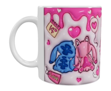 Valentinstags-Keramik-Tasse – Rosa (330 ml)