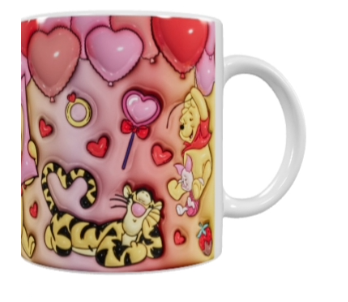 Valentinstag Keramik-Tasse – Rosa und Blau (330 ml)