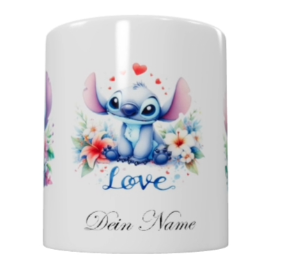 Stitch Keramik-Tasse – Personalisierbar (330 ml)