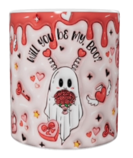 Valentinstag Keramik-Tasse – "Will You Be My Boo?" (330 ml)