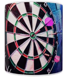Vereins Keramik-Tasse – Dartboard Design (330 ml)