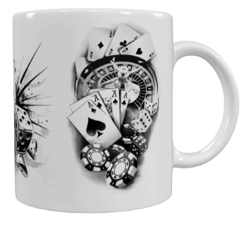 Vereins Keramik-Tasse – Glücksspiel-Motiv (330 ml)