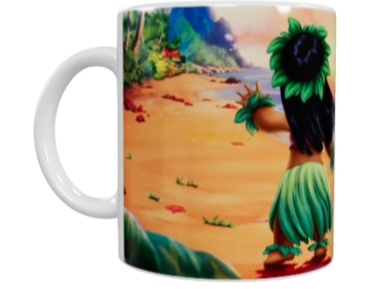 Stitch Keramik-Tasse – Tropisches Design (330 ml)