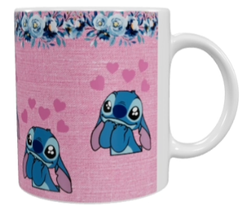 Stitch Keramik-Tasse – Rosa (330 ml)