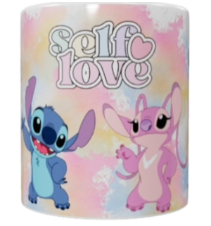 Stitch Keramik-Tasse – Love & Self Love (330 ml)