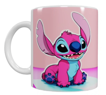 Stitch Keramik-Tasse – Rosa (330 ml)
