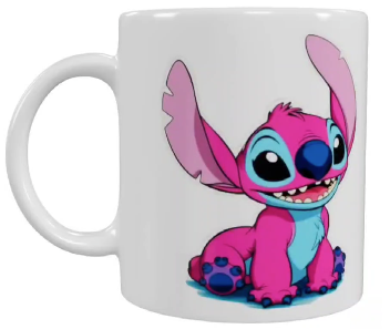 Stitch Keramik-Tasse – Pink & Blau (330 ml)